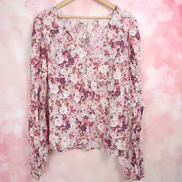 For Love & Lemons Eclipse Blouse in Country Floral NEW Cottagecore Size Large - Picture 4 of 13